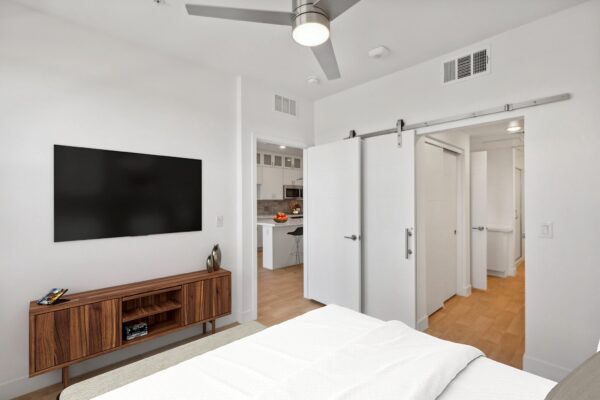 1A Model Bedroom, Kitchen, Closet View
