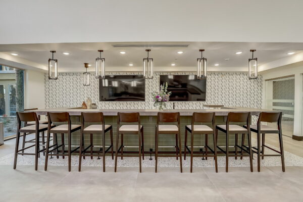 grand community kitchen at Aspire at Flamingo Grand apartments in Las Vegas