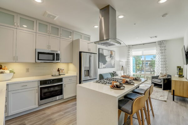 kitchen islands and open floorplans at Aspire at Flamingo Grand Las Vegas apartments