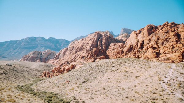 Rocky red deserts outside of Las Vegas.