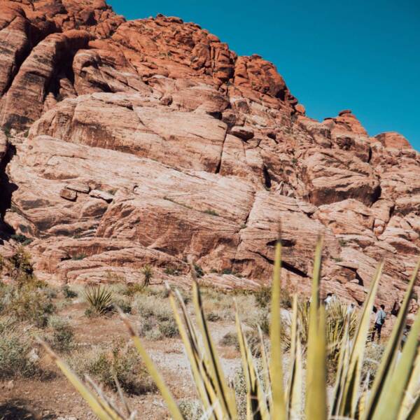 Rocky red cliffs in the canyons outside of Las Vegas.