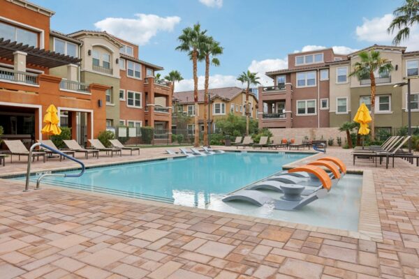 Elevate-Apartments-Pool-Area-With-Loungers-3