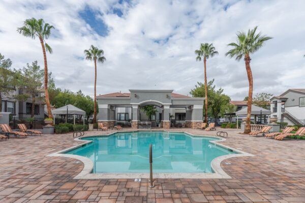 Positano-Apartments-Las-Vegas-Pool-Area-With-Loungers-2