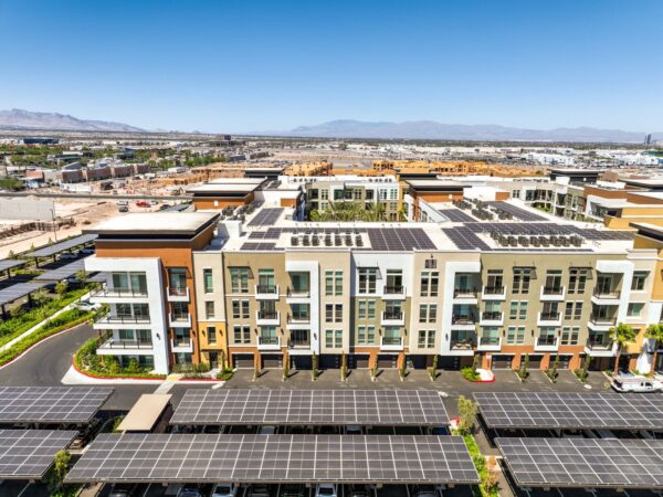 Aerial Shot of Solar Panels on Aspire at Redwood
